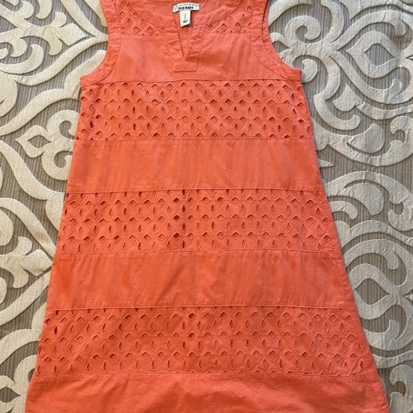 Old Navy Girls Coral Sleeveless Dress Size Small 6-7 Kids EUC Lined - Picture 4 of 6